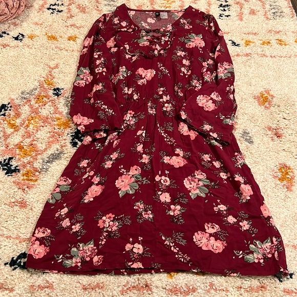 Divided Dresses & Skirts - Red floral dress size 6